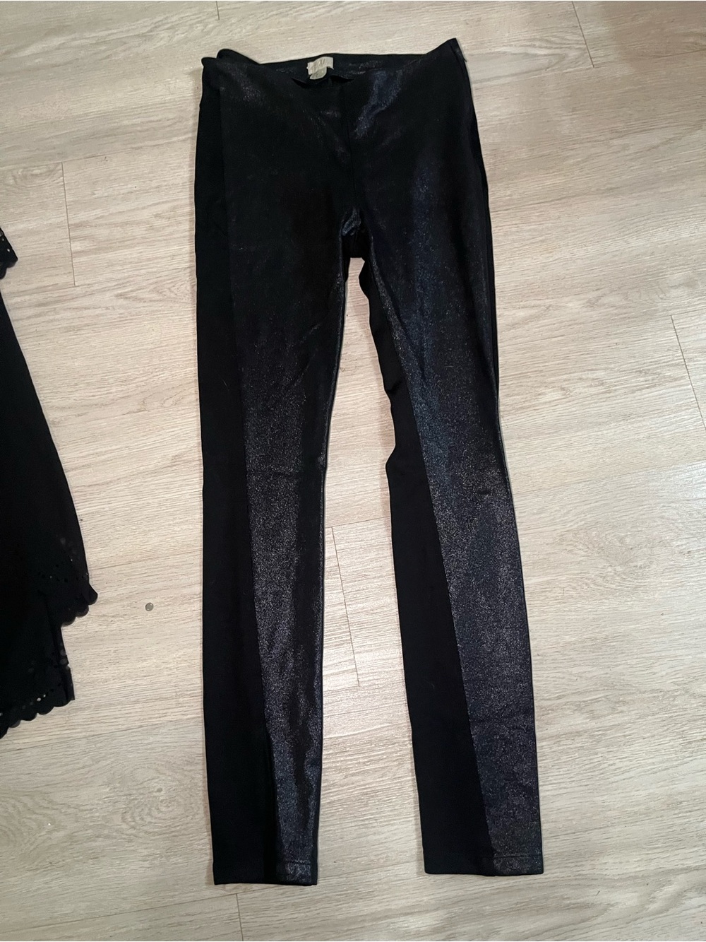 H&M Black Shimmery Slim Fit Pants 8